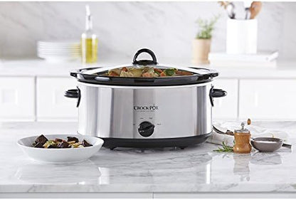 Crock-Pot 7 Quart Oval Manual Slow Cooker – Stainless Steel Edition-CYKC