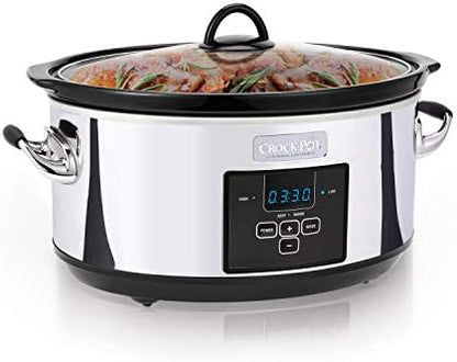 Crock-Pot 7 Quart Programmable Slow Cooker – Polished Platinum Edition-EM3P