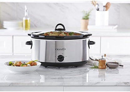 Crock-Pot 7 Quart Oval Manual Slow Cooker – Stainless Steel Edition-CYKC