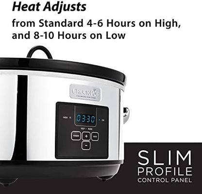 Crock-Pot 7 Quart Programmable Slow Cooker – Polished Platinum Edition-EM3P