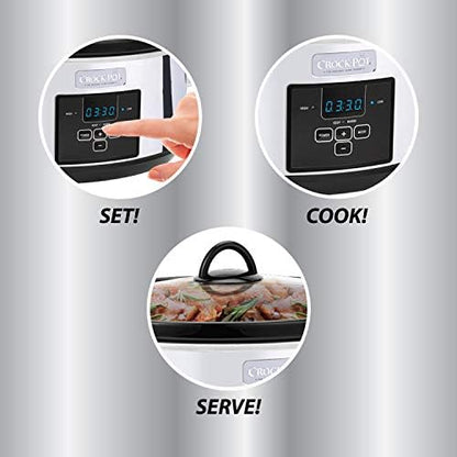 Crock-Pot 7 Quart Programmable Slow Cooker – Polished Platinum Edition-EM3P