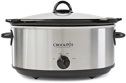 Crock-Pot 7 Quart Oval Manual Slow Cooker – Stainless Steel Edition-CYKC
