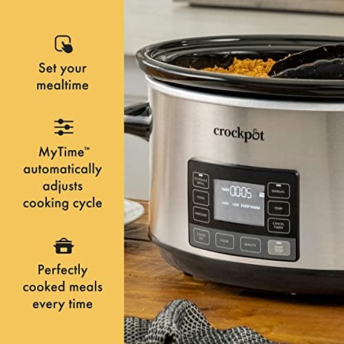 Crock-Pot 7 Quart Portable Programmable Slow Cooker with Timer Edition-IU0Y