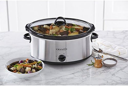 Crock-Pot 7 Quart Oval Manual Slow Cooker – Stainless Steel Edition-CYKC
