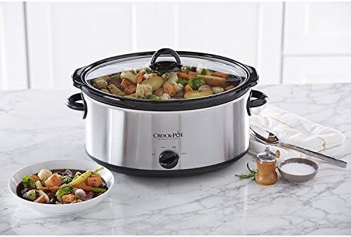 Crock-Pot 7 Quart Oval Manual Slow Cooker – Stainless Steel Edition-CYKC