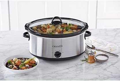 Crock-Pot 7 Quart Oval Manual Slow Cooker – Stainless Steel Edition-CYKC