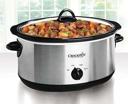 Crock-Pot 7 Quart Oval Manual Slow Cooker – Stainless Steel Edition-CYKC