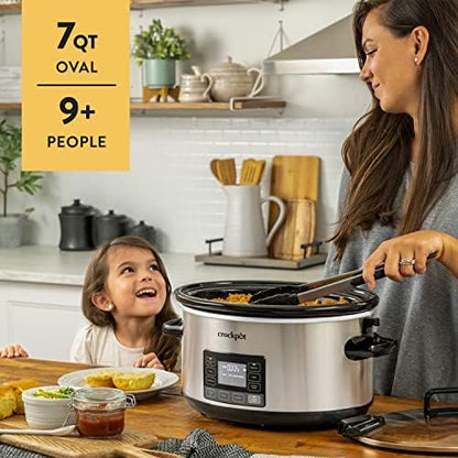 Crock-Pot 7 Quart Portable Programmable Slow Cooker with Timer Edition-IU0Y