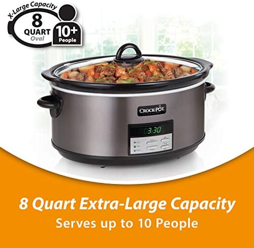Crock-Pot 8 Quart Programmable Slow Cooker with Auto Warm Edition-4GHB