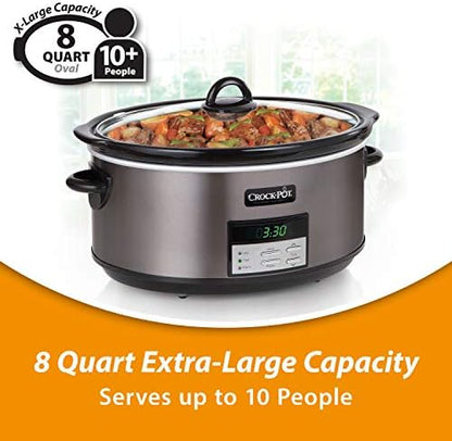 Crock-Pot 8 Quart Programmable Slow Cooker with Auto Warm Edition-4GHB