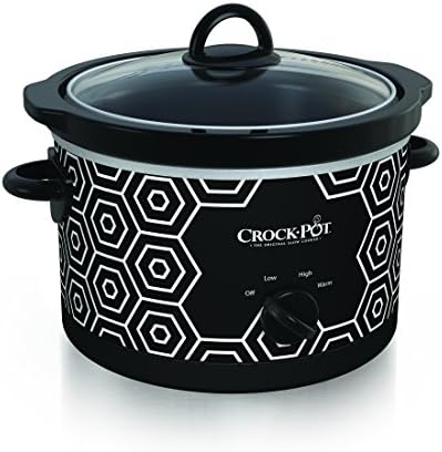 Crock-Pot 4.5 Quart Portable Slow Cooker – Black & White Edition-9SWG