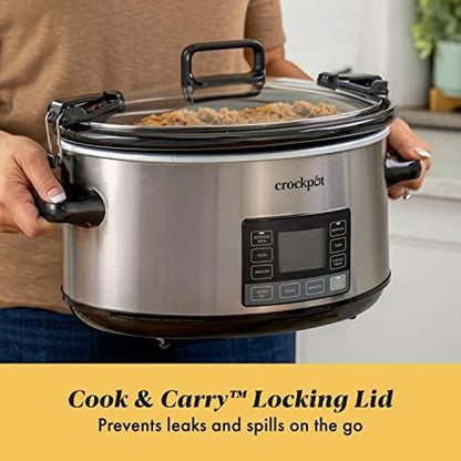 Crock-Pot 7 Quart Portable Programmable Slow Cooker with Timer Edition-IU0Y