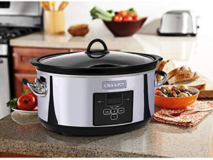 Crock-Pot 7 Quart Programmable Slow Cooker – Polished Platinum Edition-EM3P