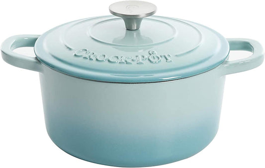 Crock-Pot 3 Quart Enameled Cast Iron Dutch Oven – Aqua Edition-AMS5