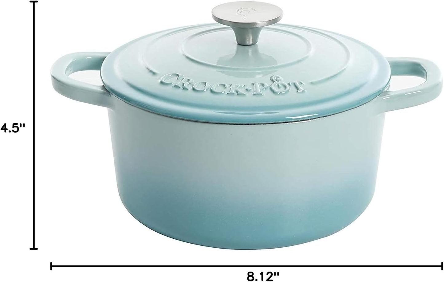 Crock-Pot 3 Quart Enameled Cast Iron Dutch Oven – Aqua Edition-AMS5