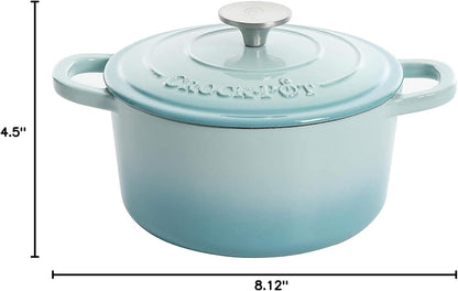 Crock-Pot 3 Quart Enameled Cast Iron Dutch Oven – Aqua Edition-AMS5