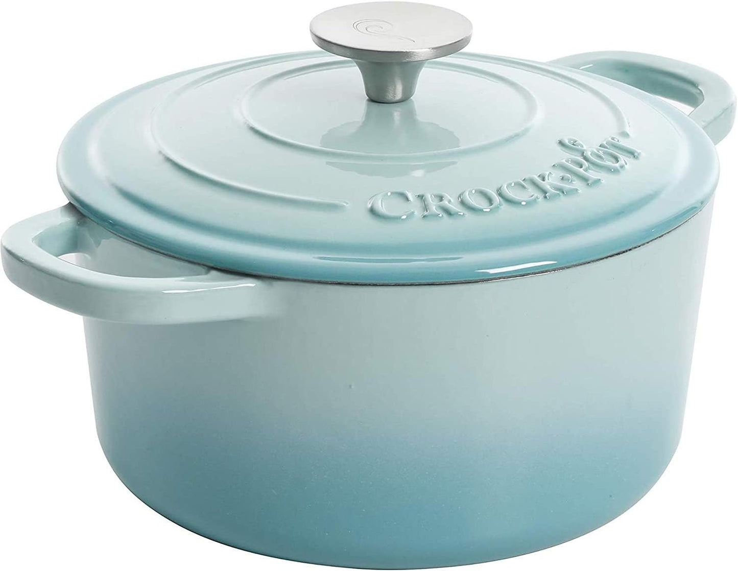 Crock-Pot 3 Quart Enameled Cast Iron Dutch Oven – Aqua Edition-AMS5